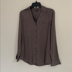 Express brown dress blouse